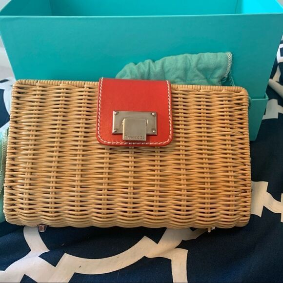 Tiffany & Co. Blaine Wicker Clutch - Red - Picture 1 of 14